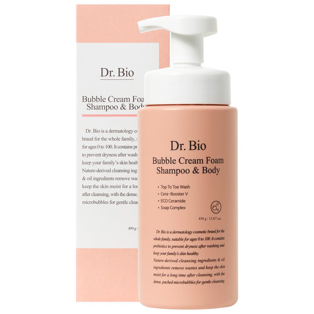 Dr.Bio | 多合一全身清潔泡泡露 450ml(適用於新生兒至孕婦 \ 保濕清潔 \ 高效起泡慕斯)
