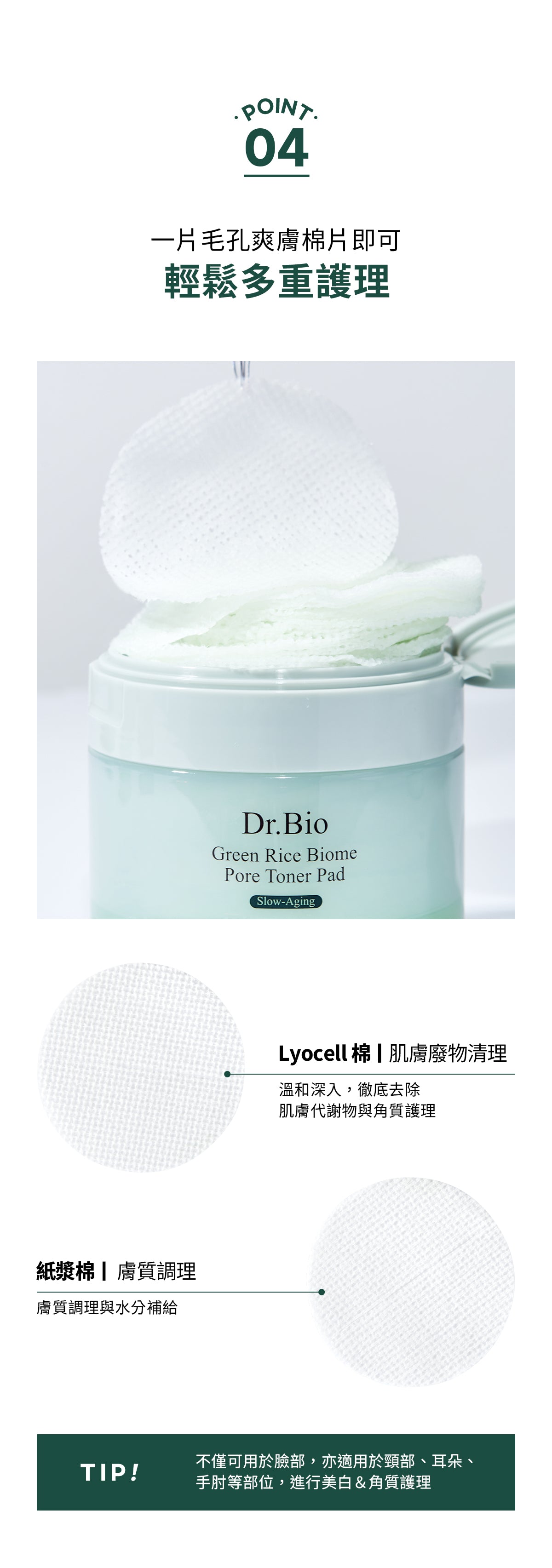 Dr.Bio | 綠米生物群毛孔爽膚棉 60Pads